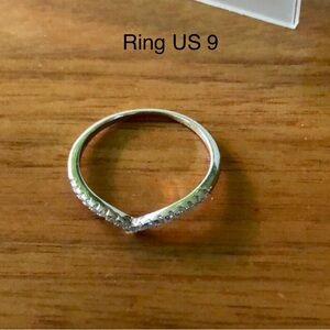 1/4 ct TW Moissanite Wishbone Half Eternity Ring